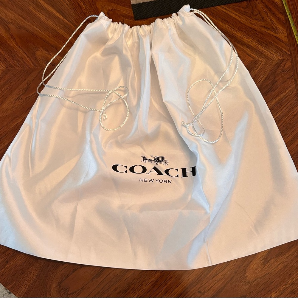 COACH WHITE SATIN DUST BAG